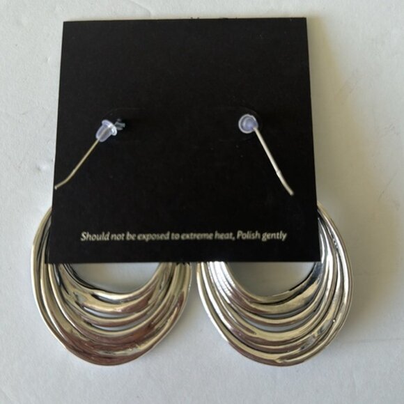 E&L Twist Sterling Silver Electroform Earrings Made in Israel 2 3/4 in long - Picture 9 of 15